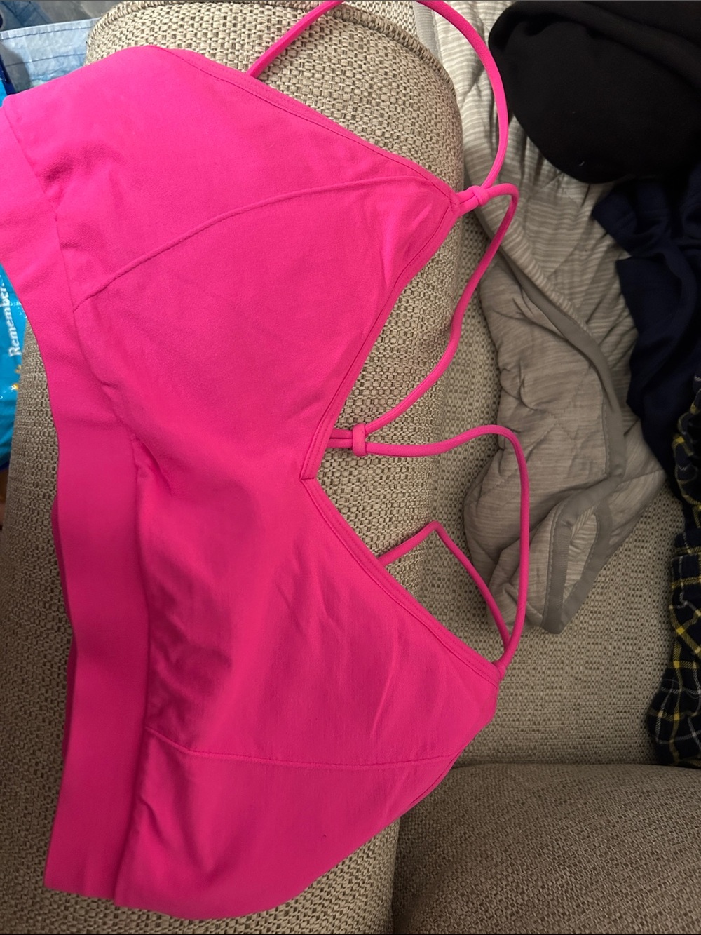 Fabletics Hot Pink Strappy Bandeau Bralette